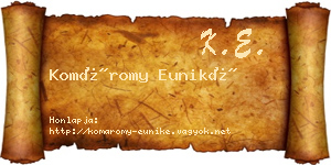 Komáromy Euniké névjegykártya